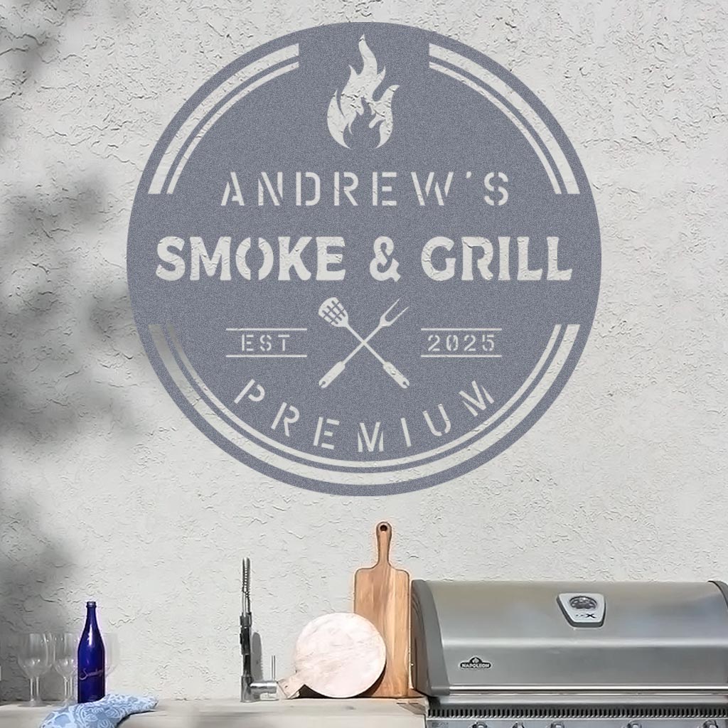 Personalized Smoke & Grill Sign