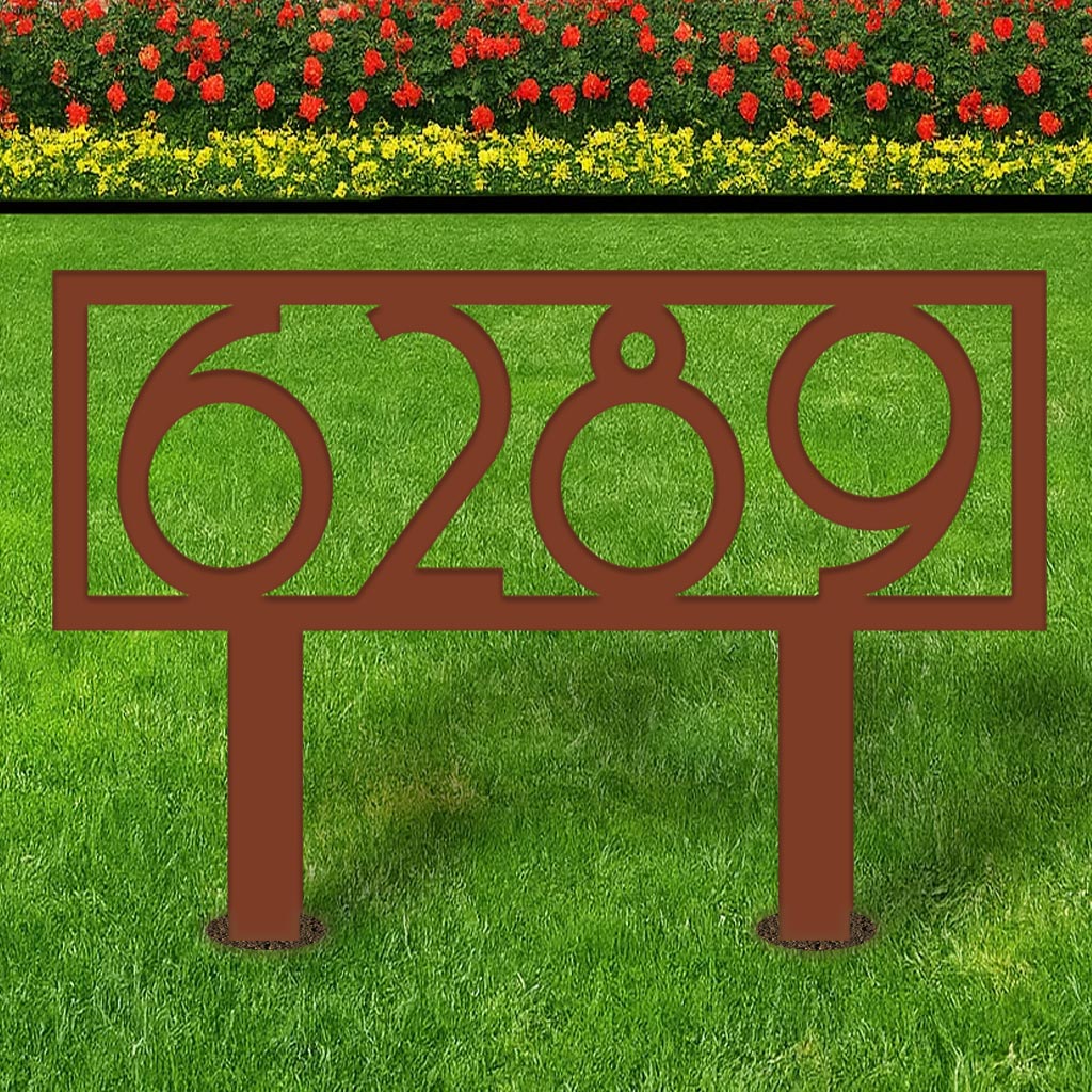 Retro Metal Address Yard Sign