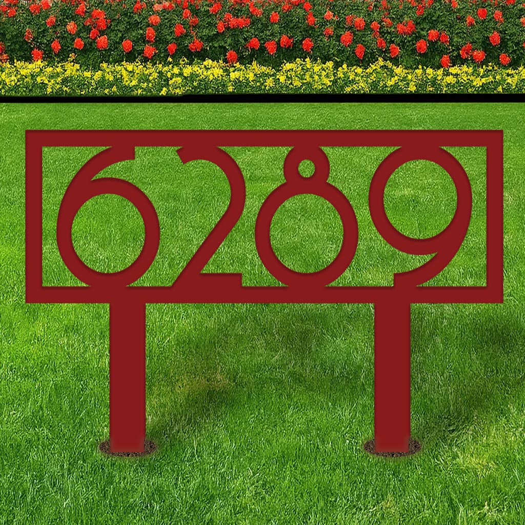 Retro Metal Address Yard Sign