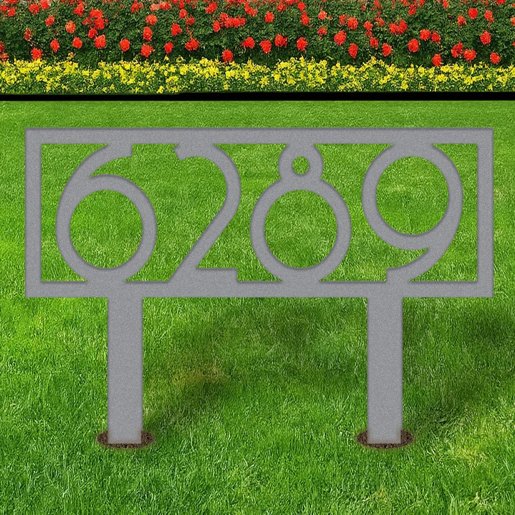 Retro Metal Address Yard Sign