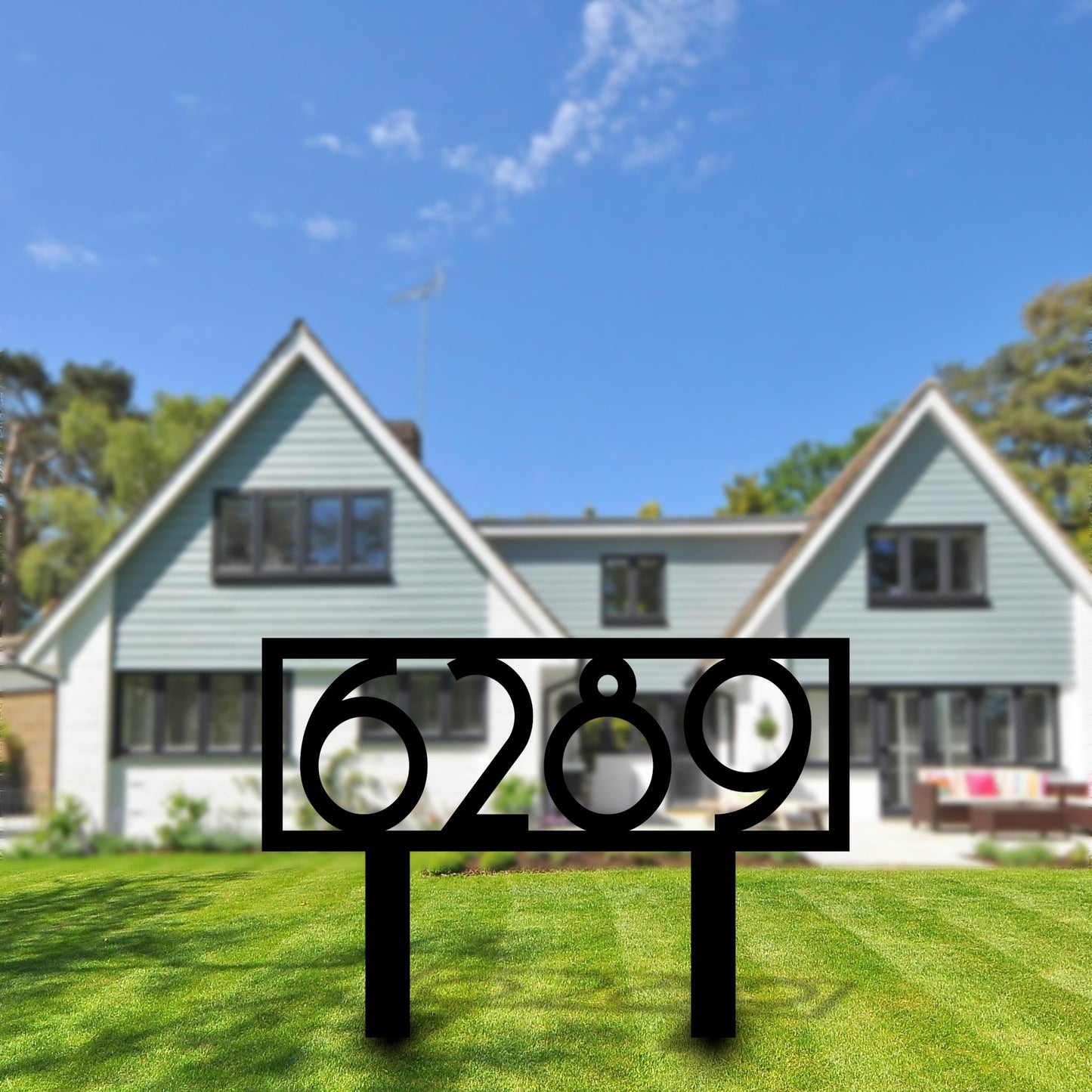 Retro Metal Address Yard Sign