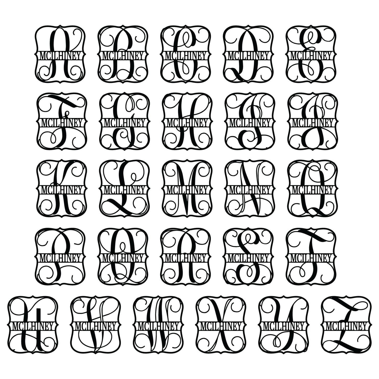 Royal Split Monogram Sign