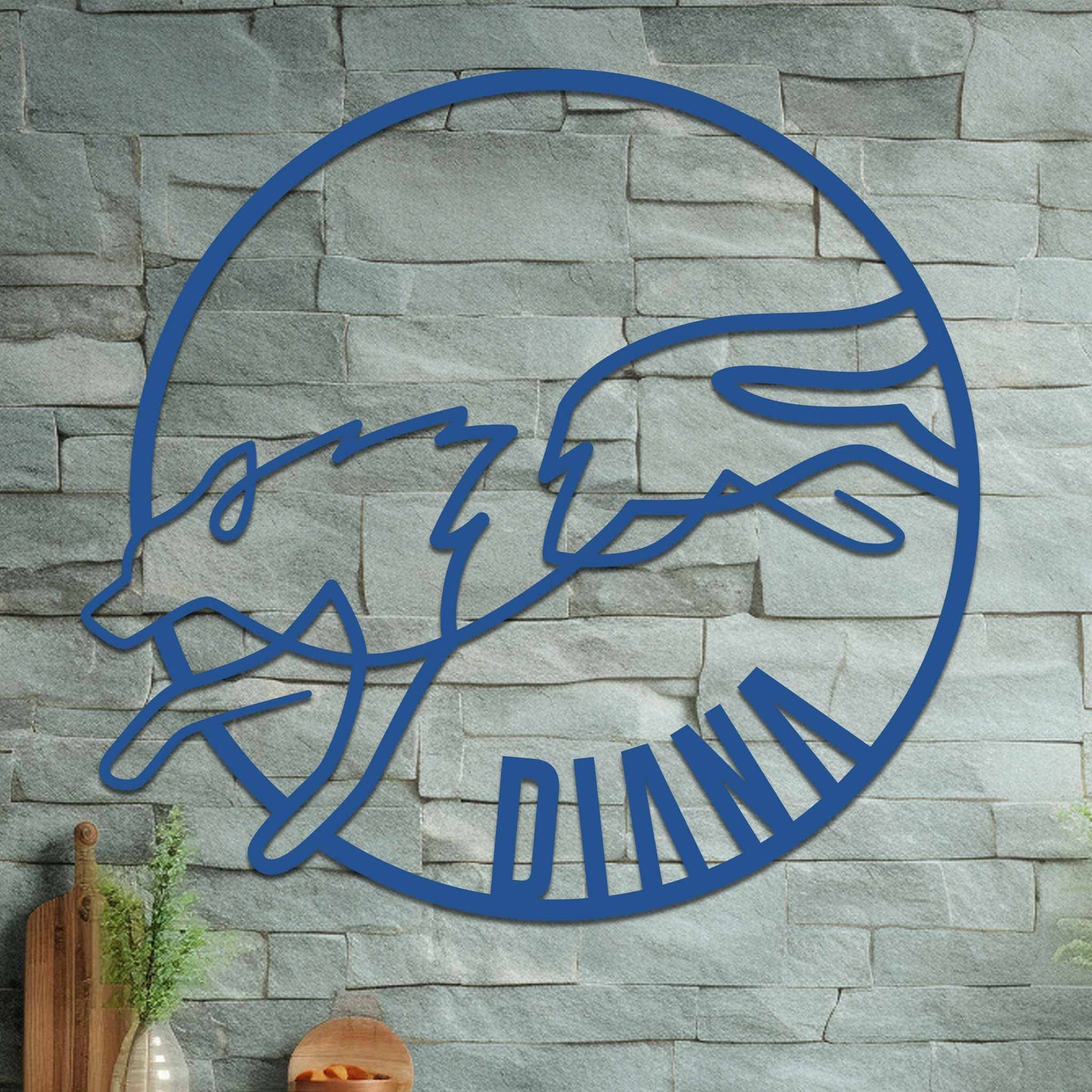 Running Wolf Name Sign