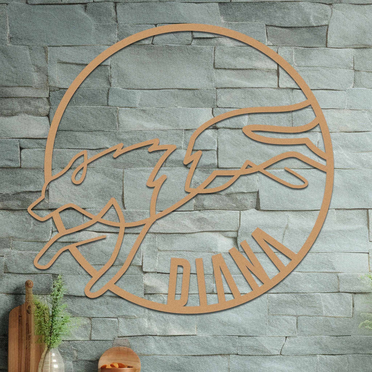 Running Wolf Name Sign