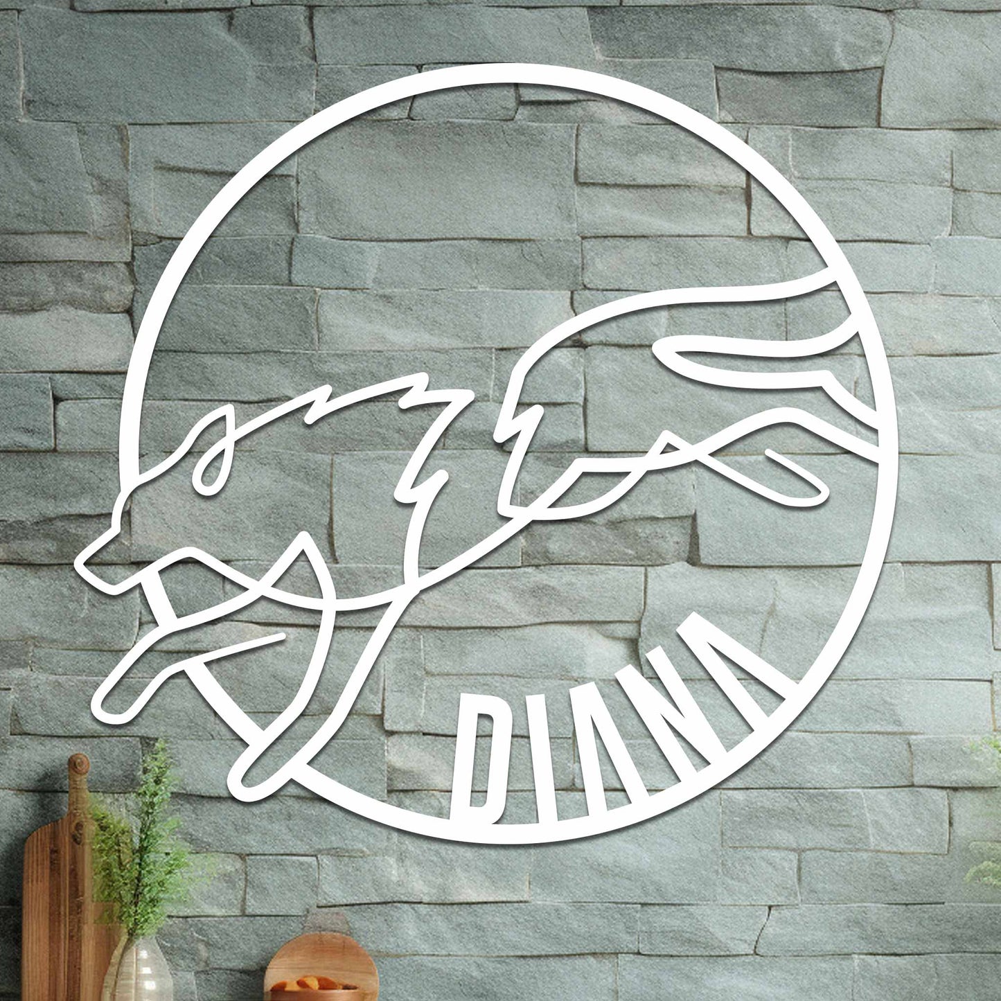 Running Wolf Name Sign