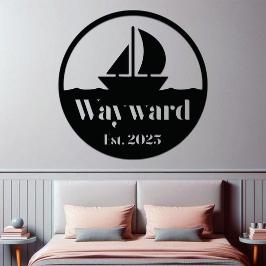 Sailboat Family Name Established Sign