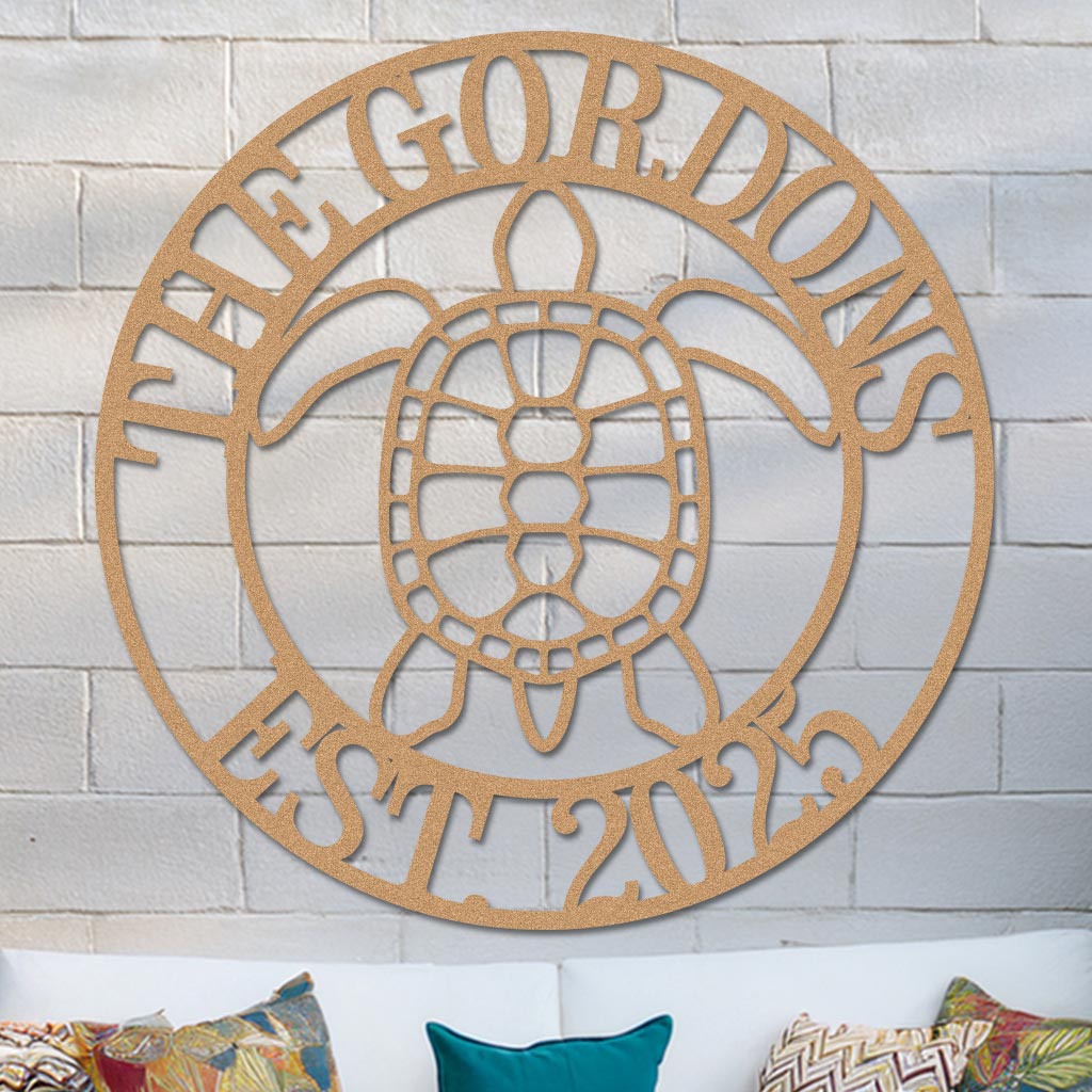 Sea Turtle Family Name Sign