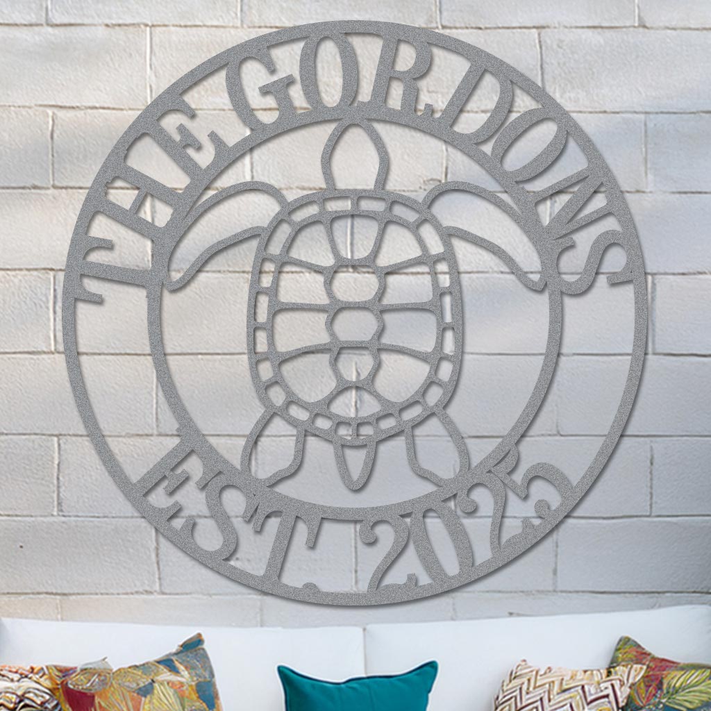 Sea Turtle Family Name Sign