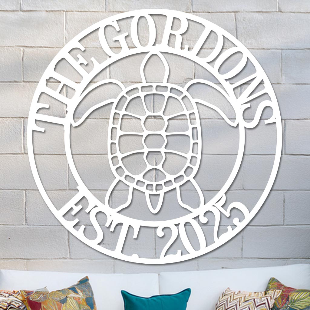 Sea Turtle Family Name Sign