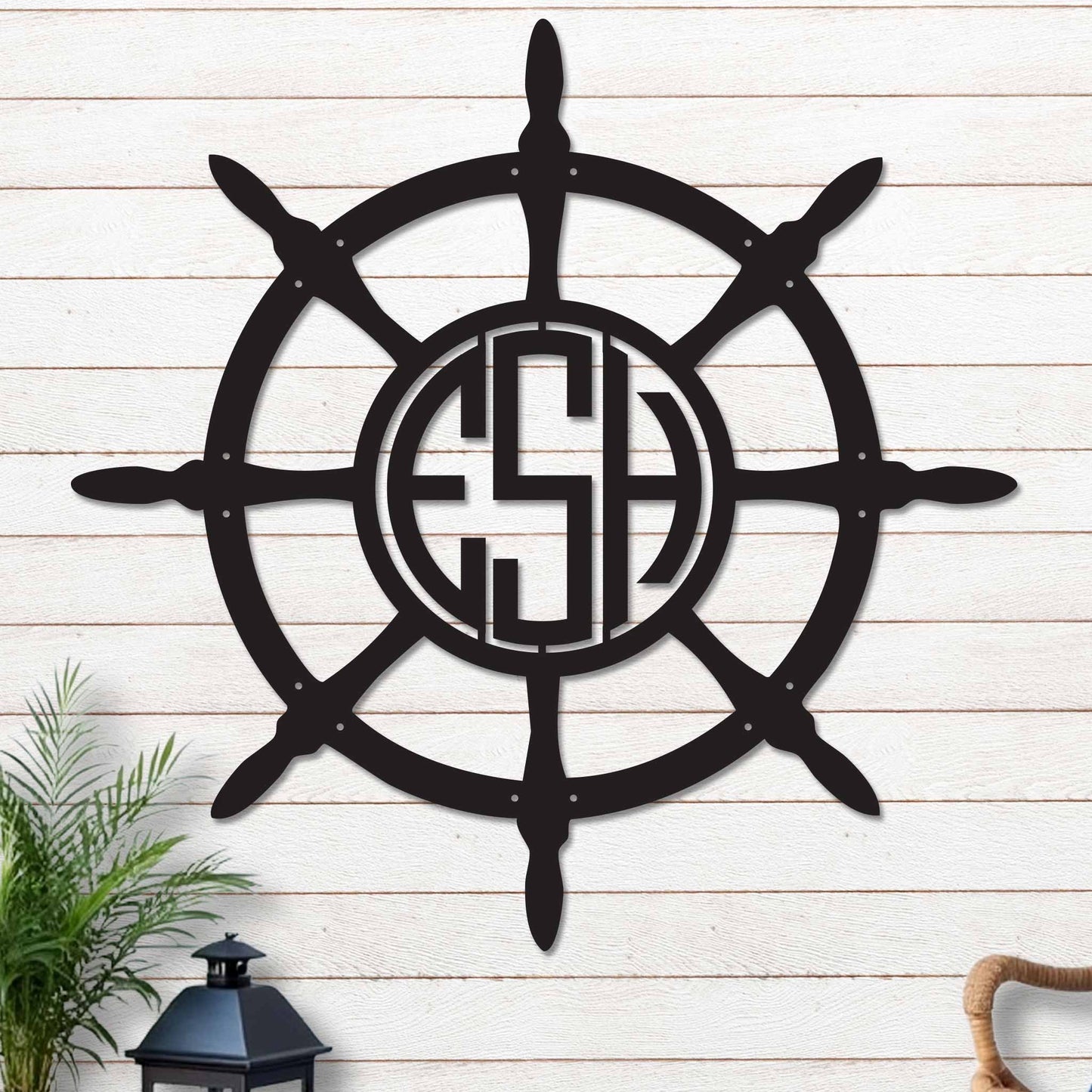 Ships Wheel With Monogram