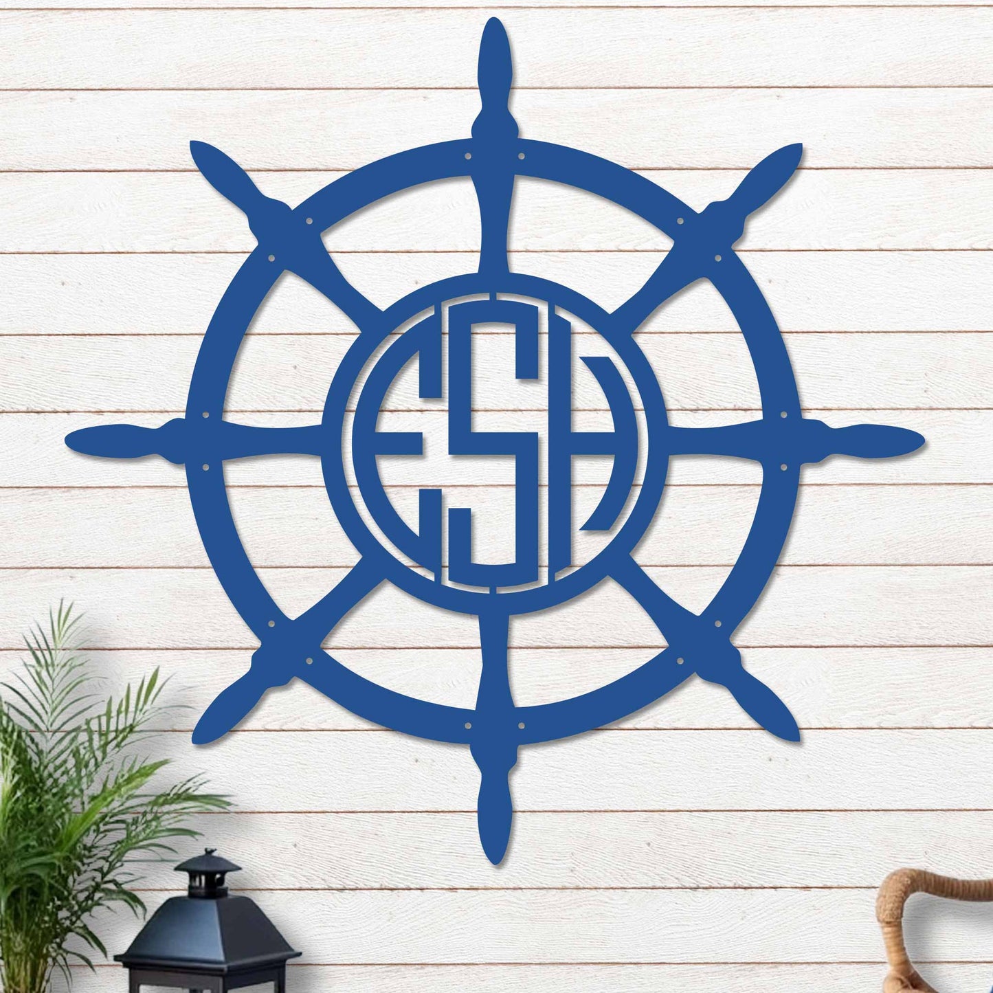 Ships Wheel With Monogram