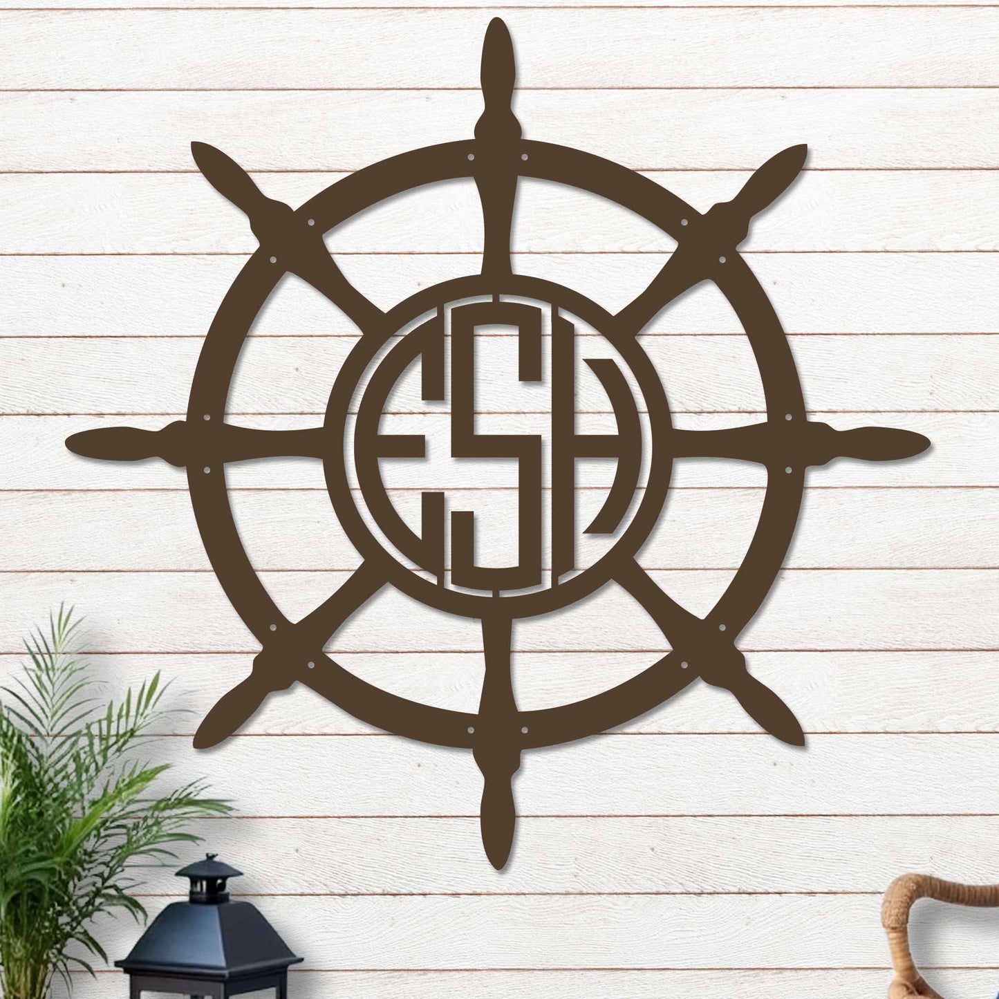 Ships Wheel With Monogram