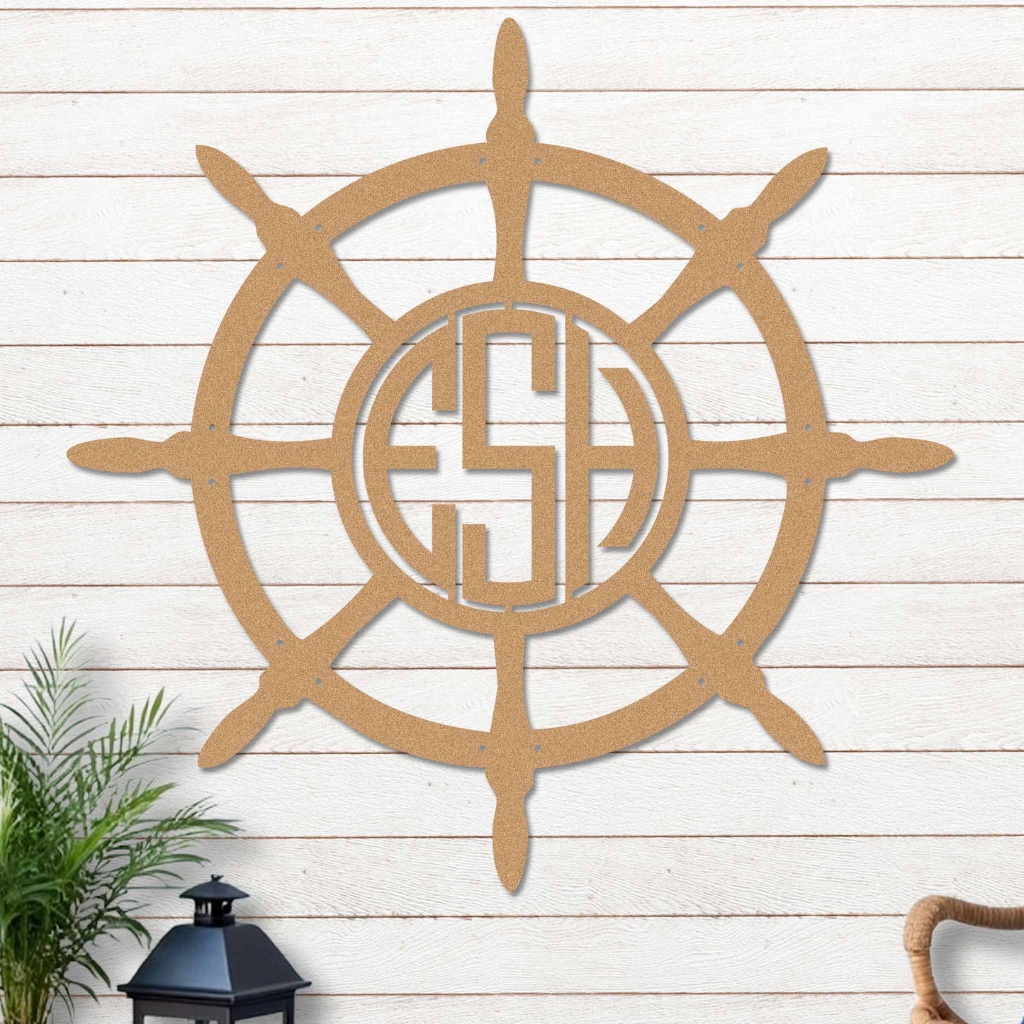 Ships Wheel With Monogram
