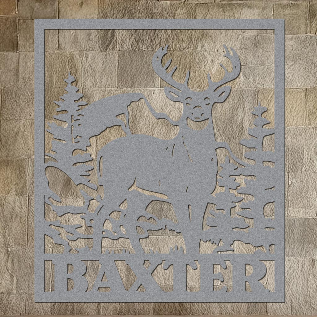 Deer Family Name Sign