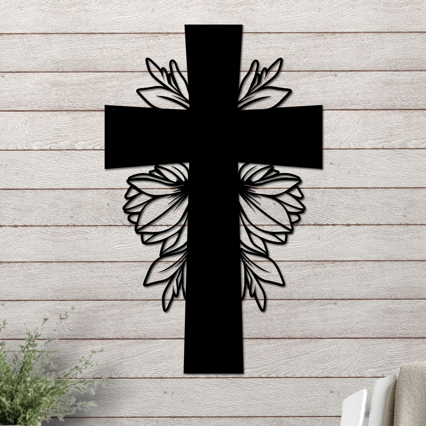 Simple Cross with Leaves