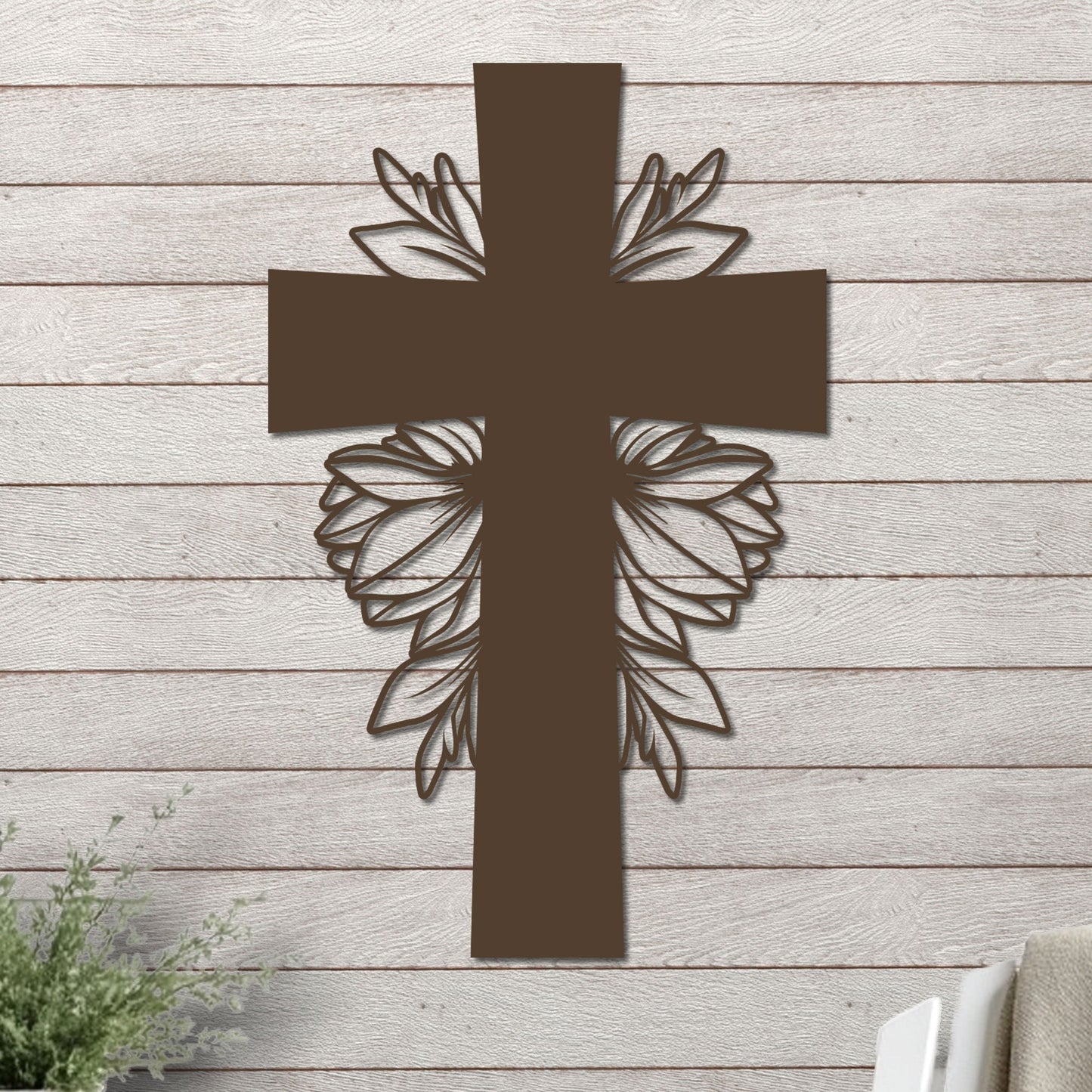 Simple Cross with Leaves