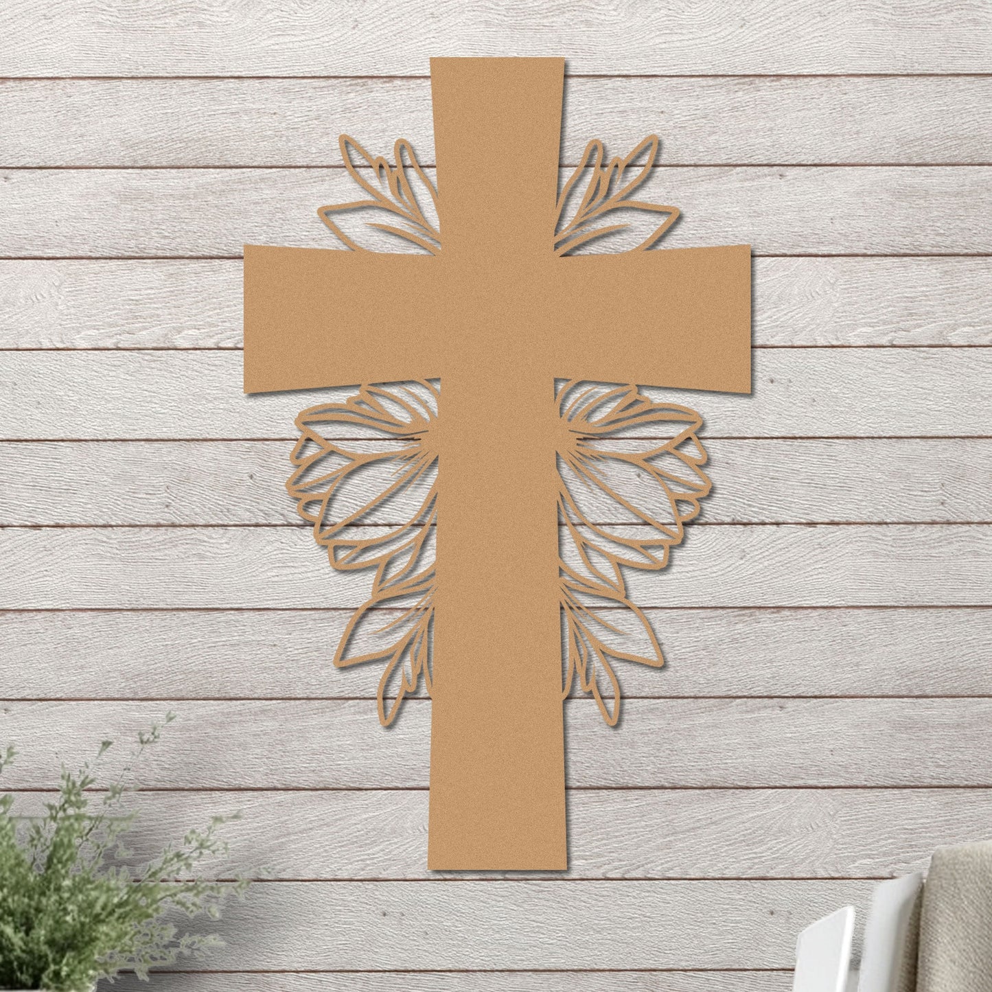 Simple Cross with Leaves