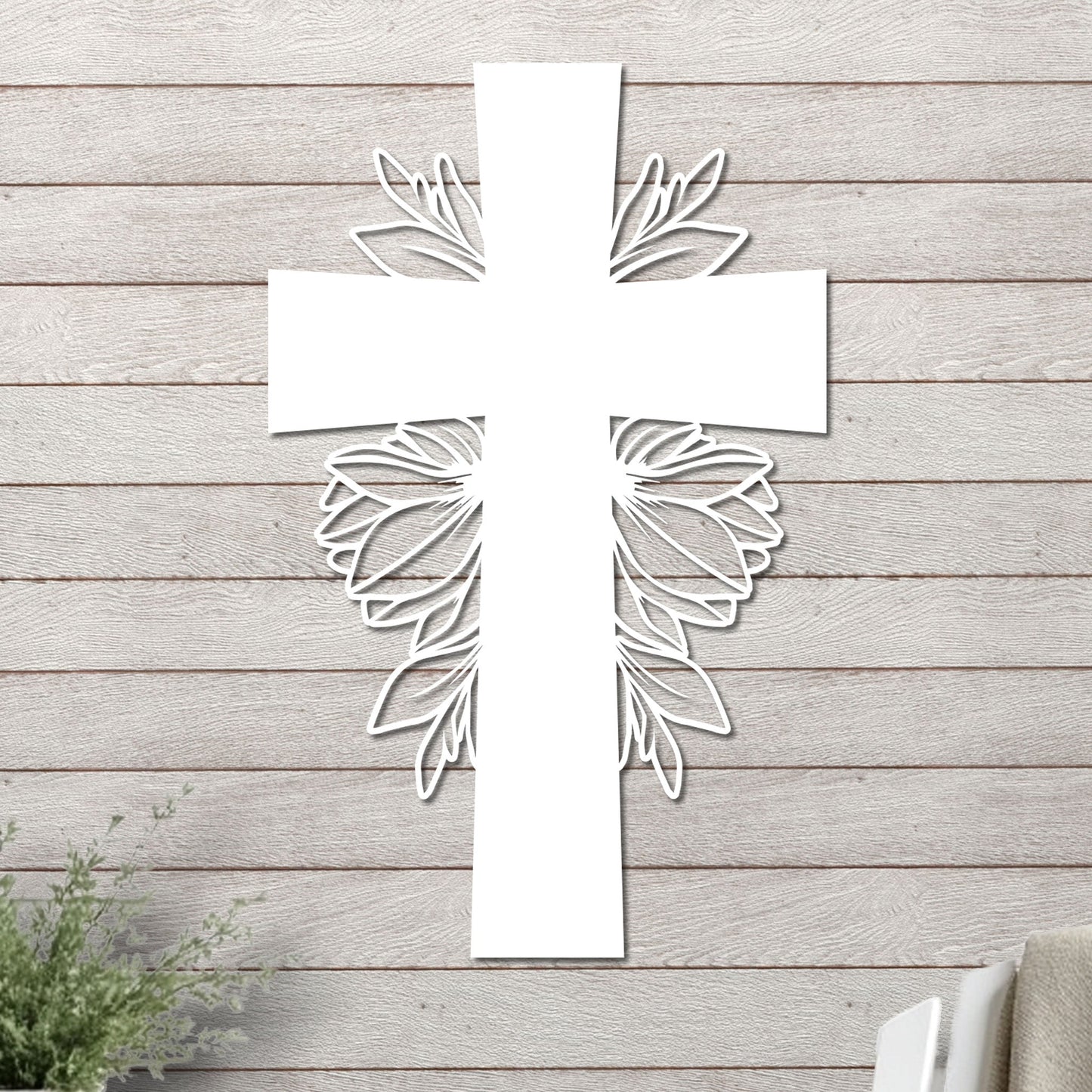 Simple Cross with Leaves