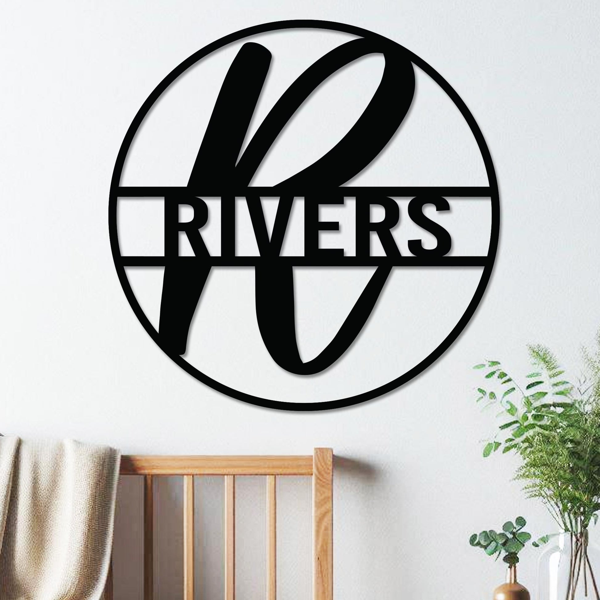 Simple Monogram Initial and Name