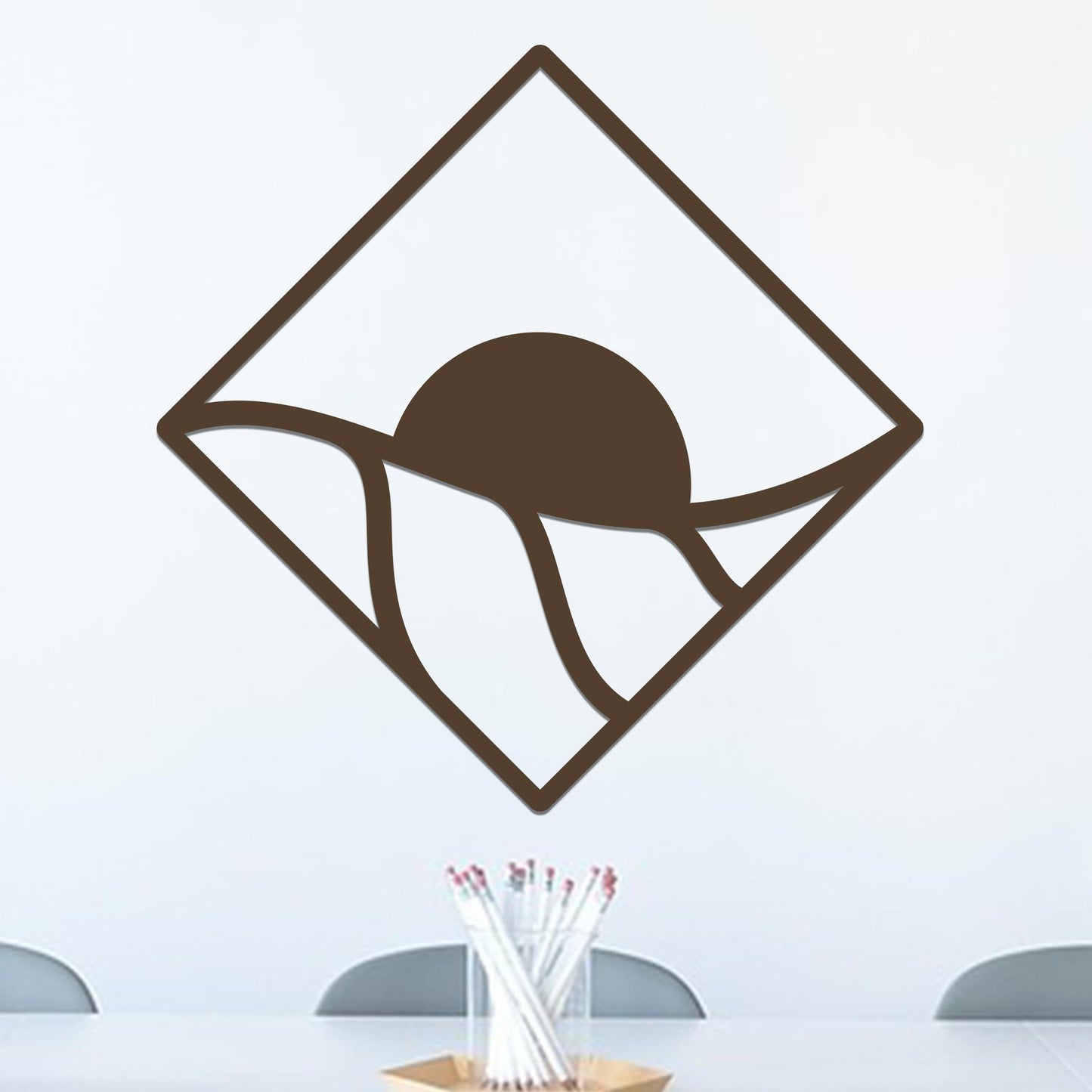 Sunrise Over Rolling Hills in Diamond Sign