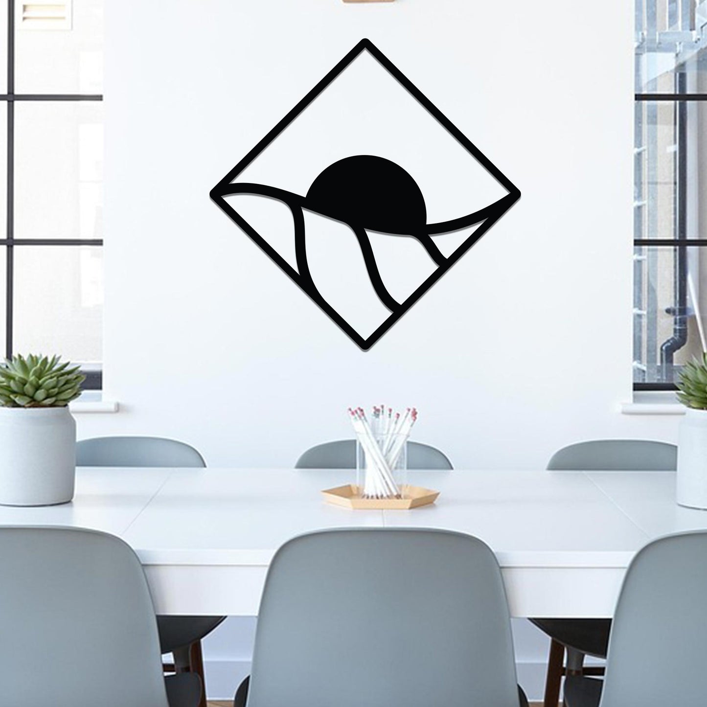 Sunrise Over Rolling Hills in Diamond Sign