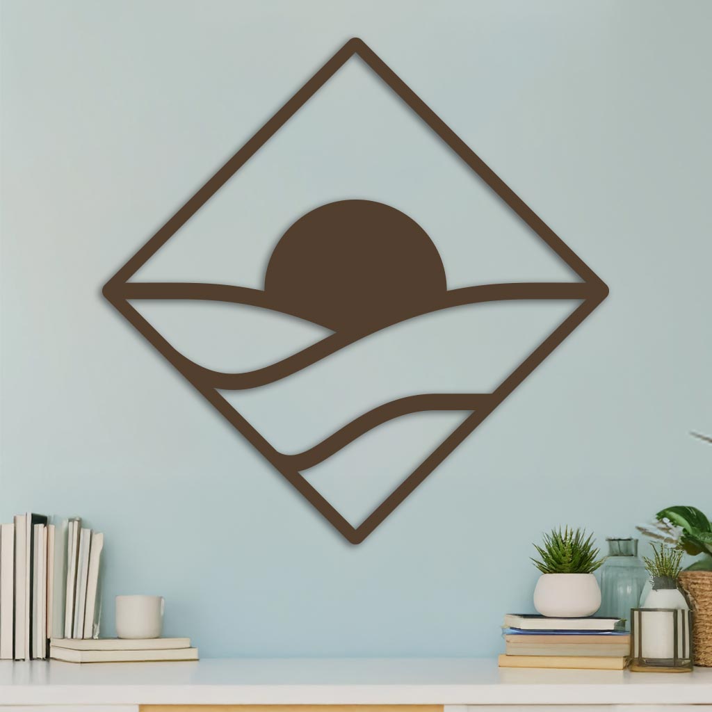 Sunrise Over Stacked Hills in Diamond Sign