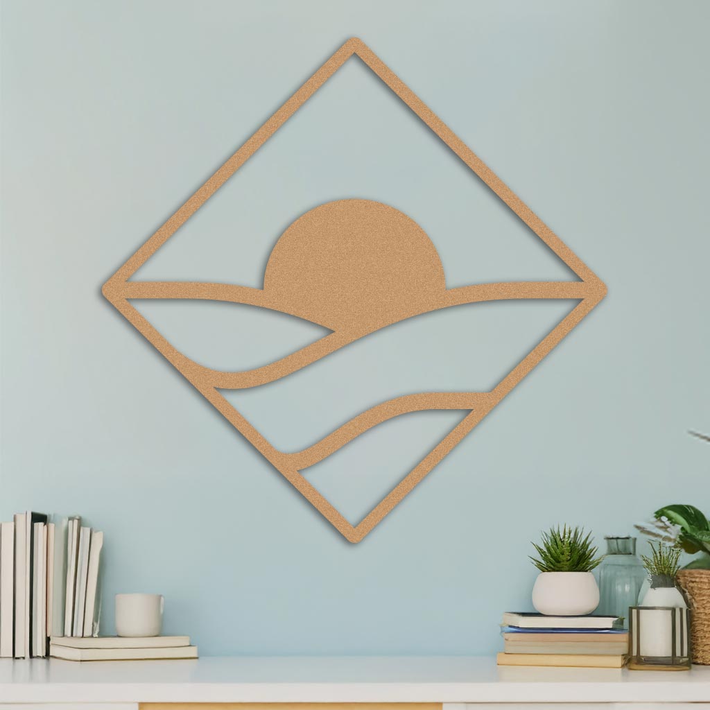 Sunrise Over Stacked Hills in Diamond Sign