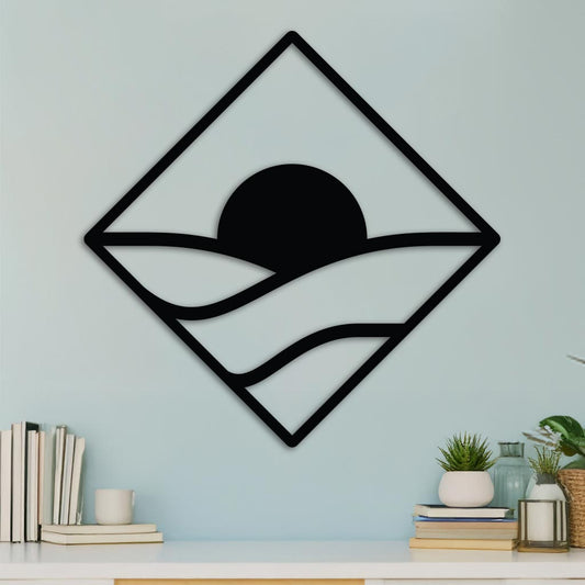 Sunrise Over Stacked Hills in Diamond Sign