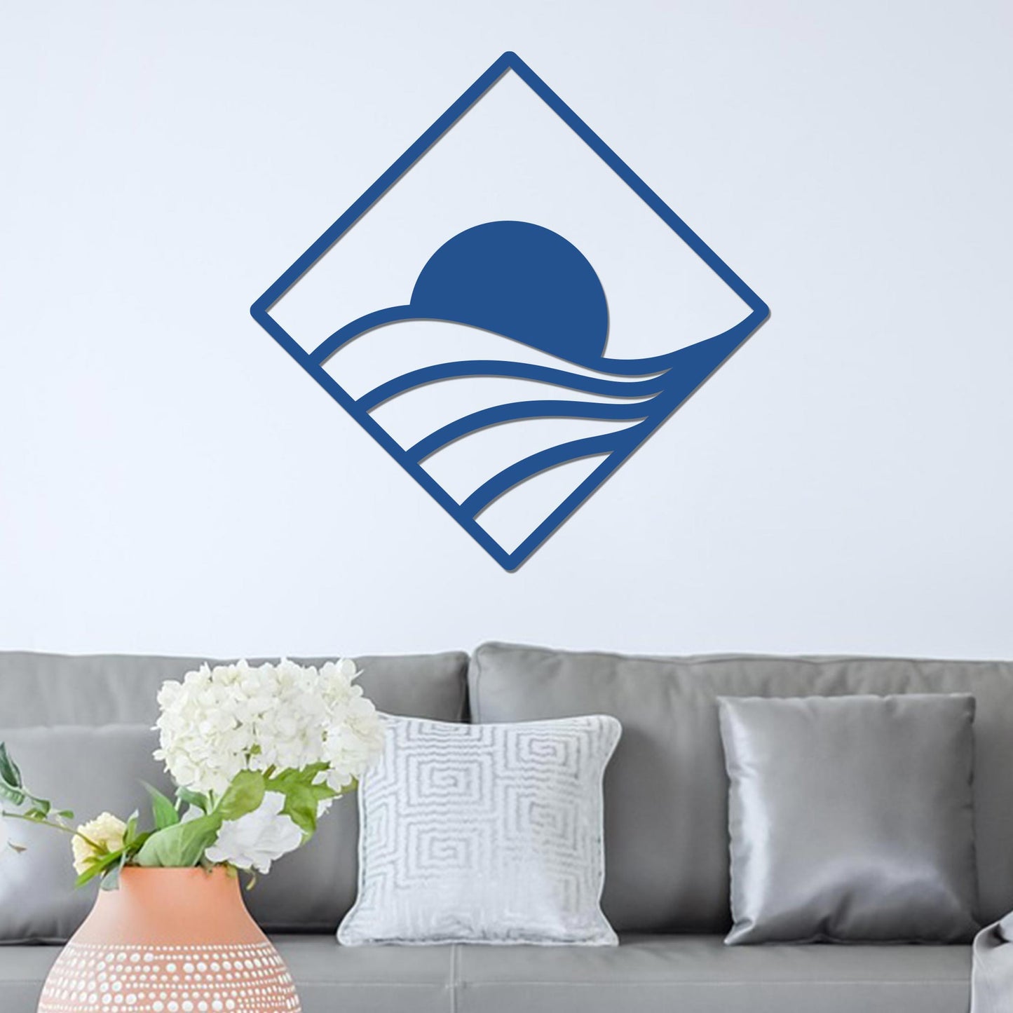 Sunrise Over Swirling Hills in Diamond Sign