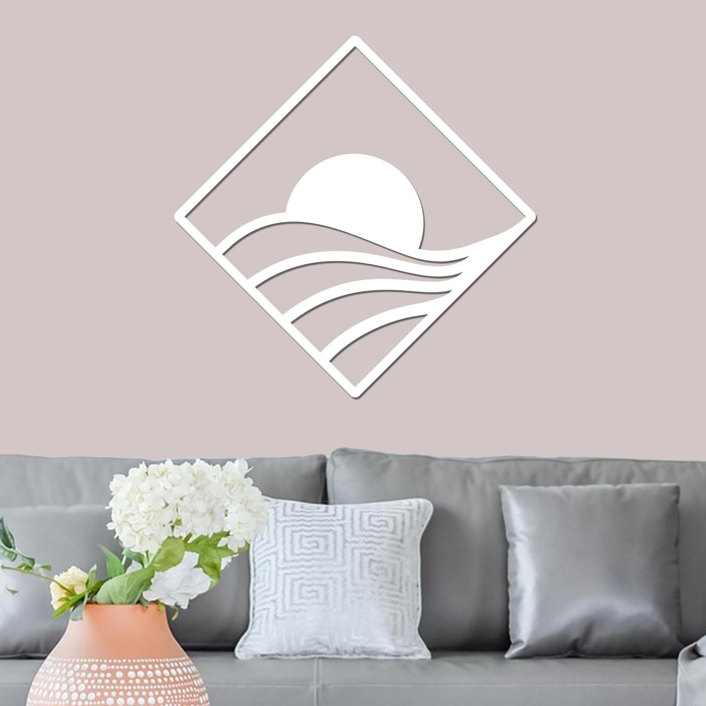 Sunrise Over Swirling Hills in Diamond Sign