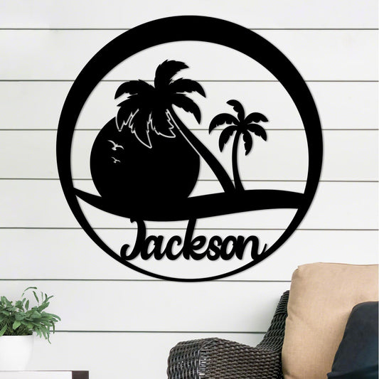 Sunset Palms Name Sign