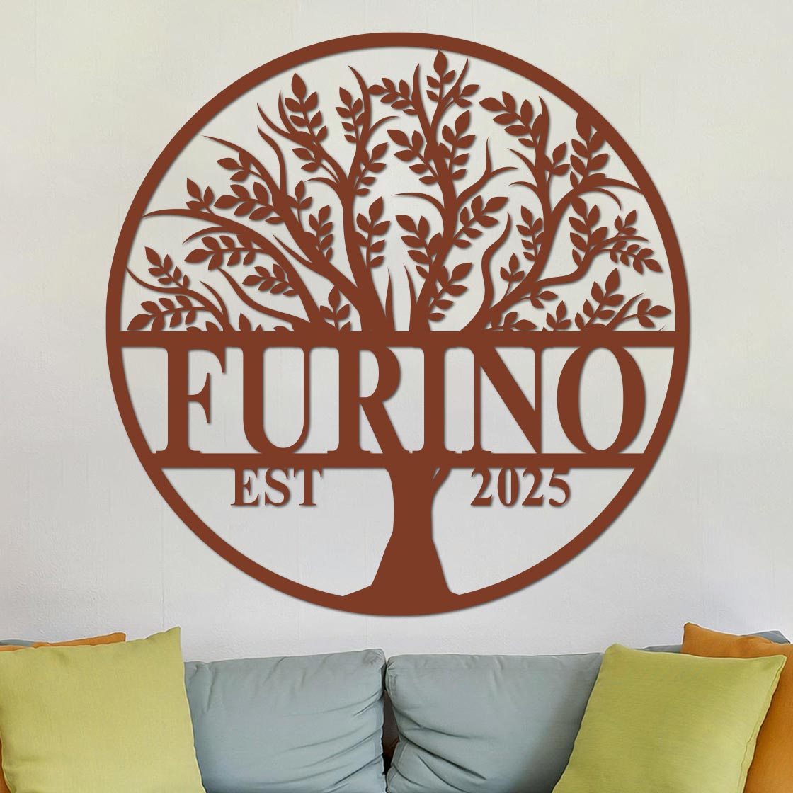 Tree Of Life Established Family Name Sign