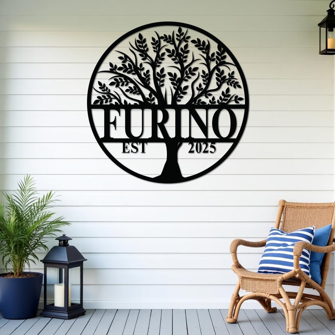 Tree Of Life Established Family Name Sign