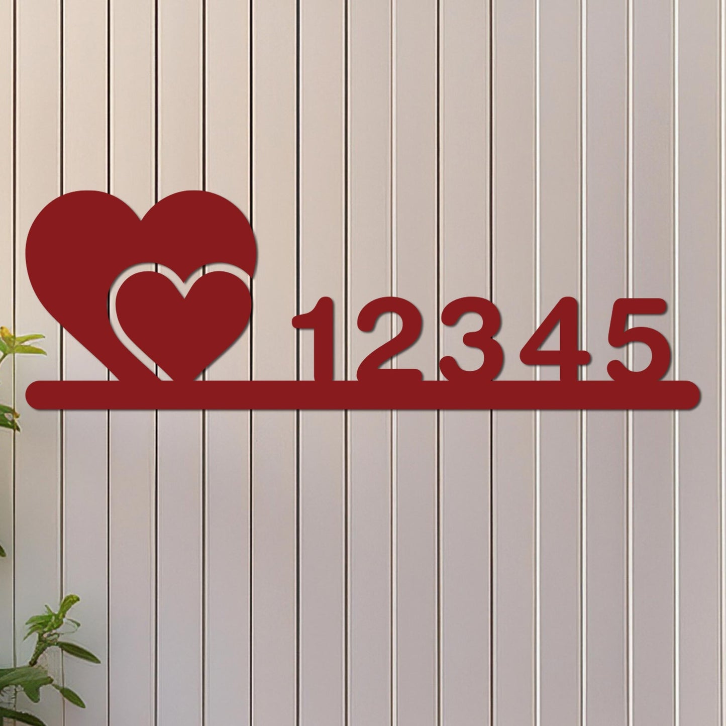 Two Hearts Address Sign