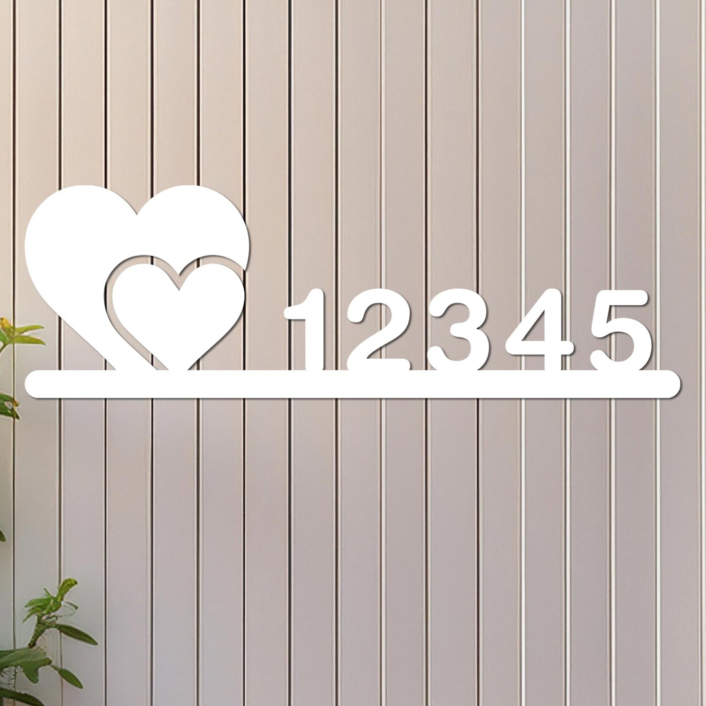 Two Hearts Address Sign