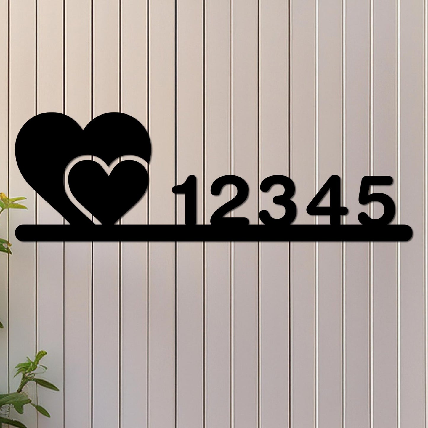 Two Hearts Address Sign
