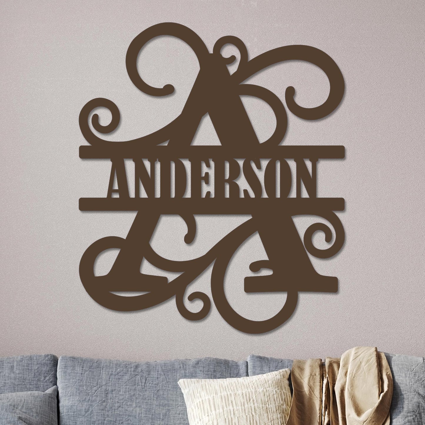 Vined Monogram Sign