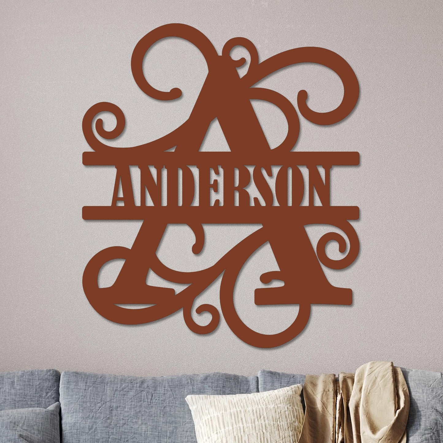 Vined Monogram Sign