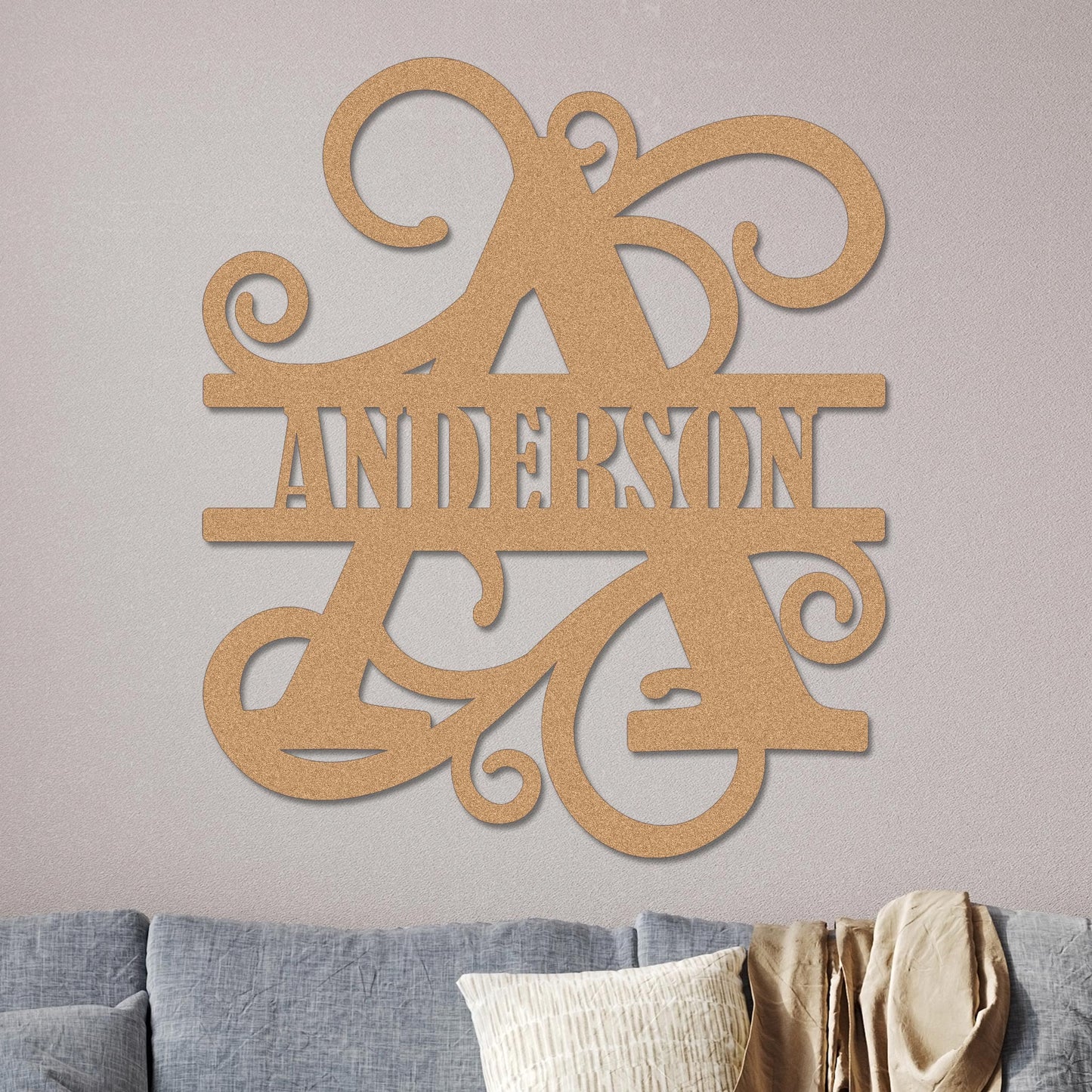 Vined Monogram Sign