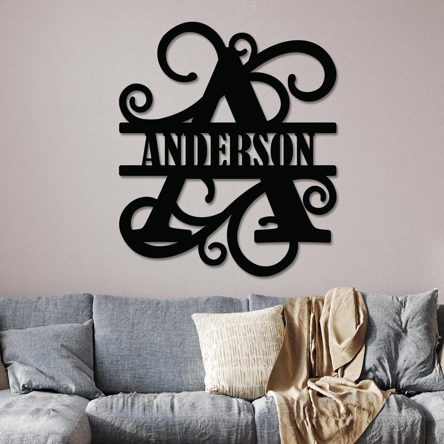 Vined Monogram Sign