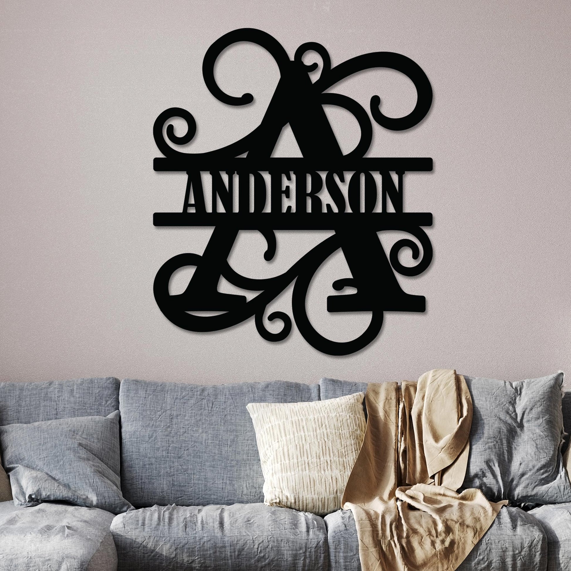 Vined Monogram Sign