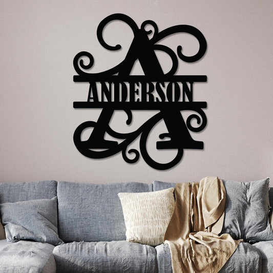 Vined Monogram Sign