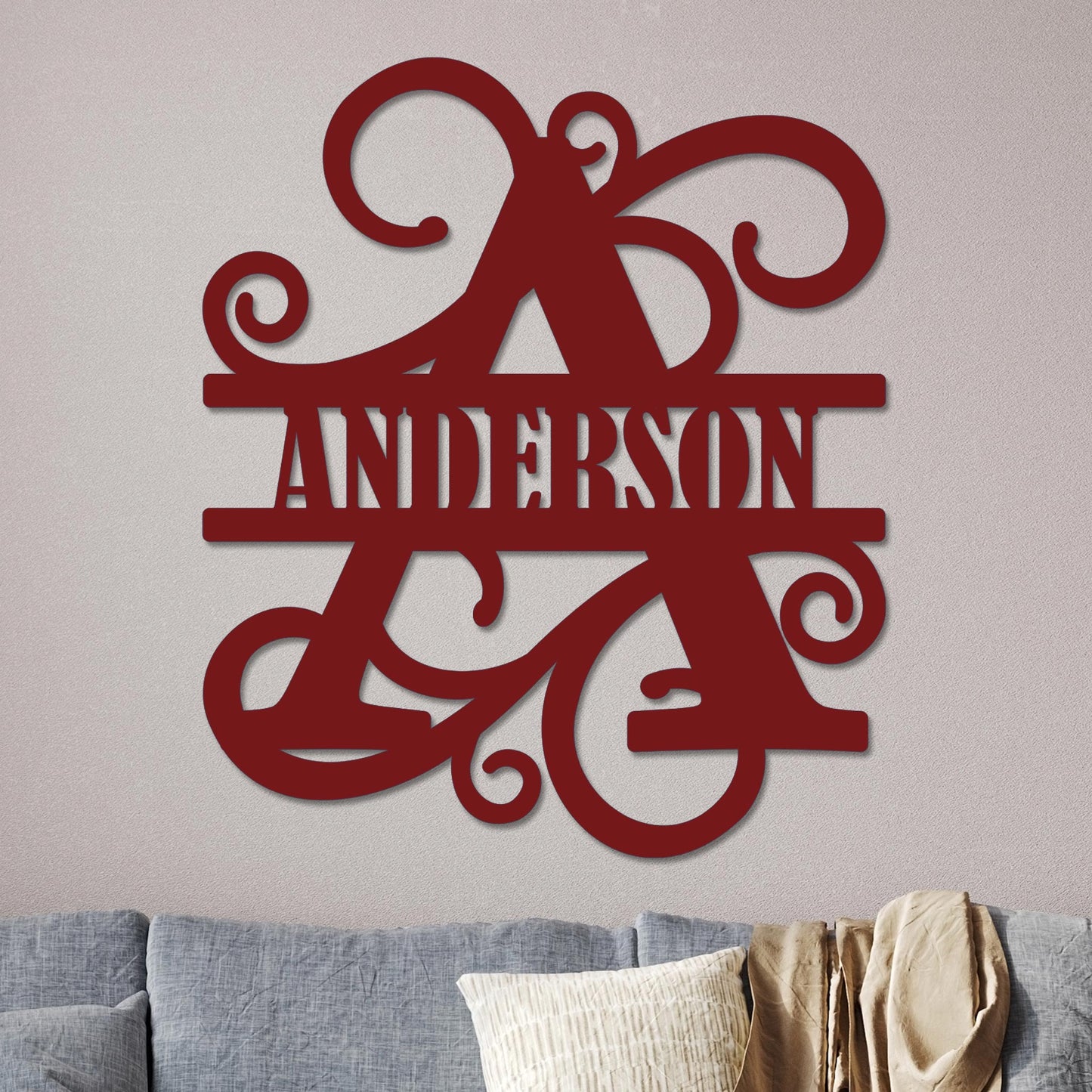 Vined Monogram Sign
