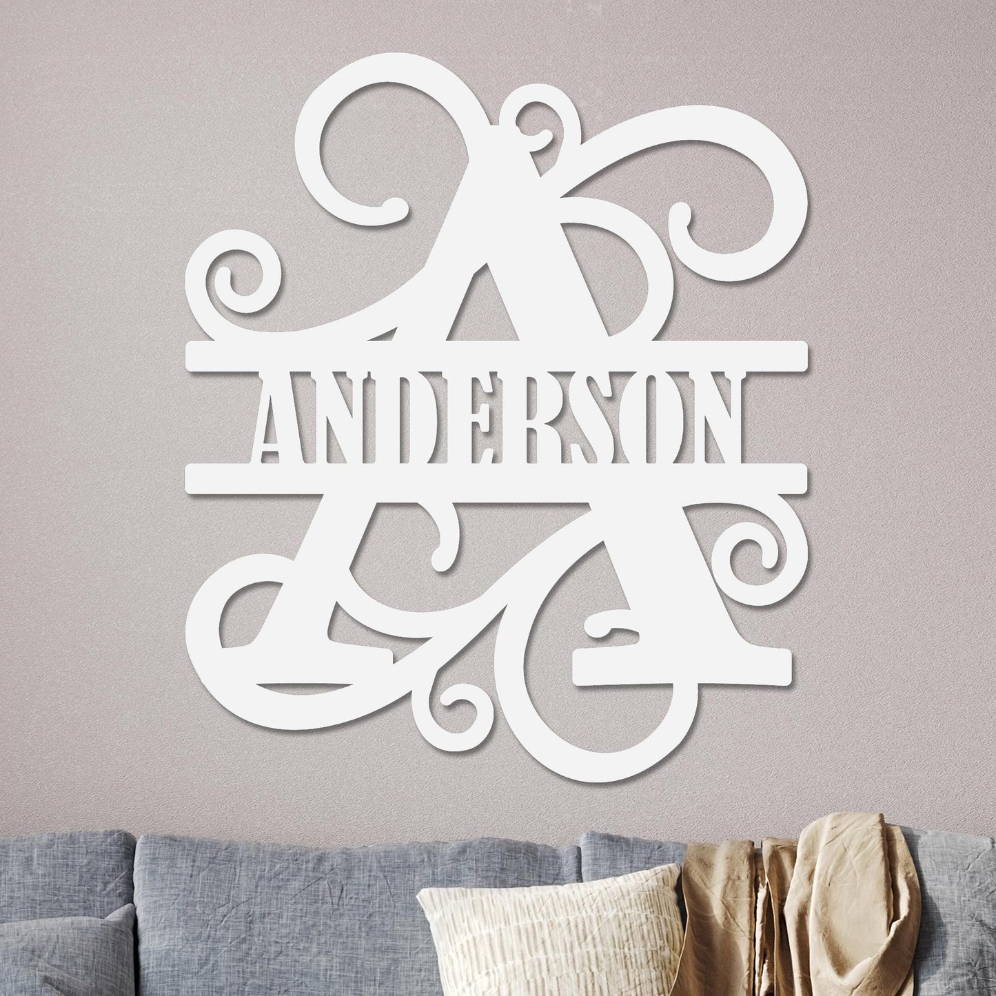 Vined Monogram Sign