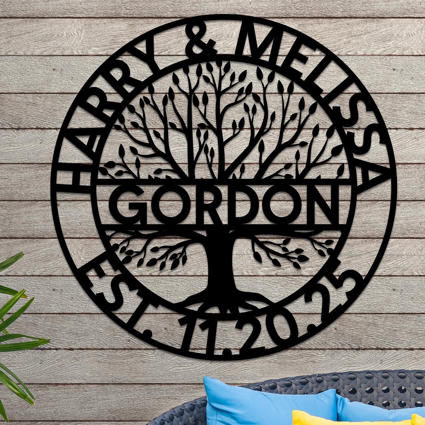 Wedding Anniversary Sign w Names & Date