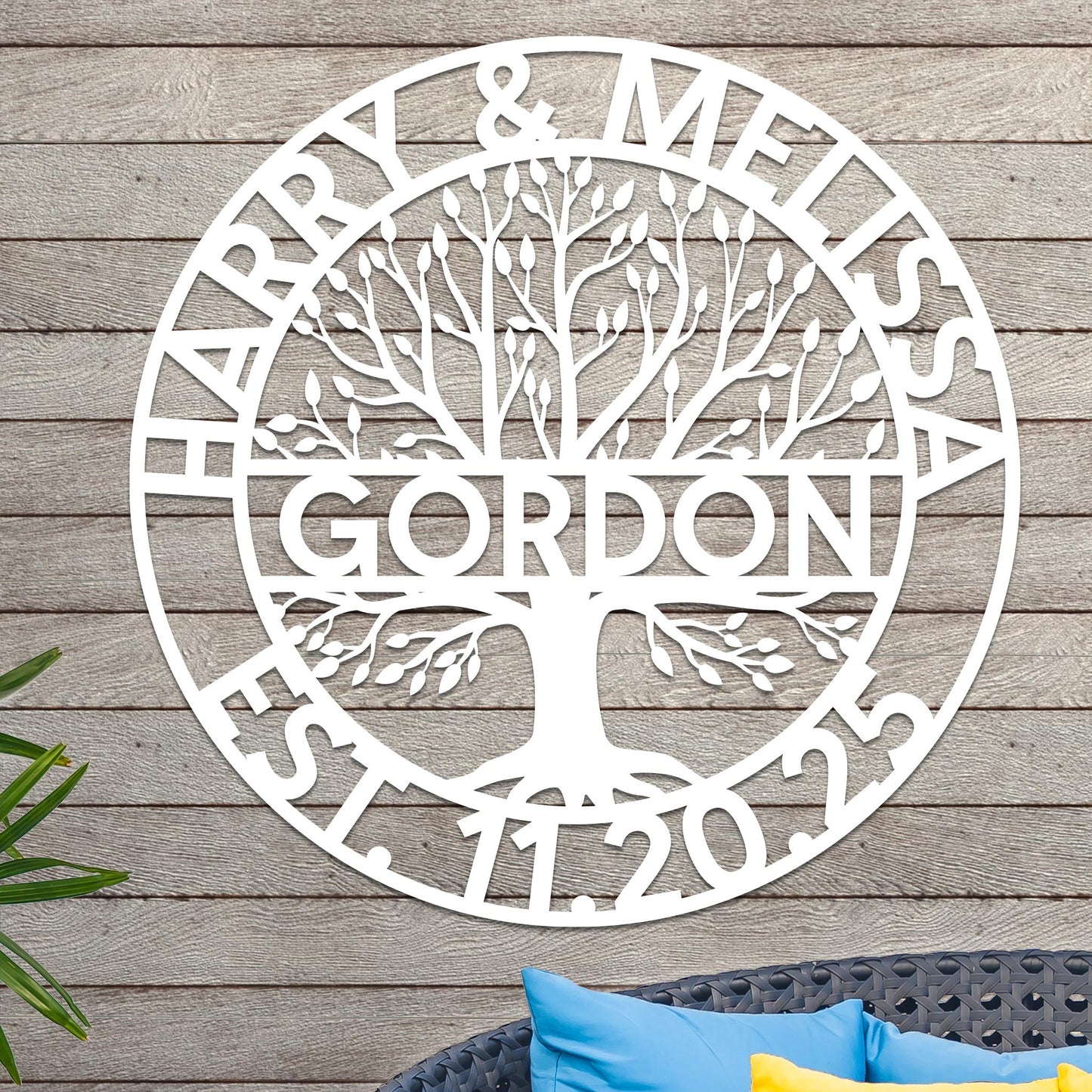 Wedding Anniversary Sign w Names & Date