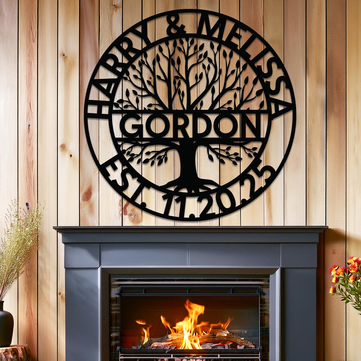 Wedding Anniversary Sign w Names & Date